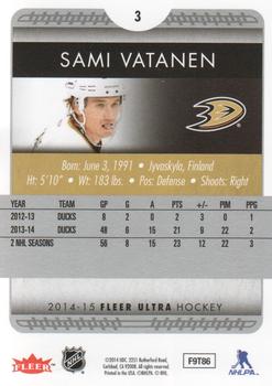 2014-15 Ultra #3 Sami Vatanen Back