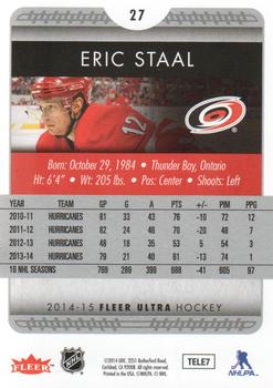 2014-15 Ultra #27 Eric Staal Back