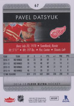 2014-15 Ultra #67b Pavel Datsyuk Back