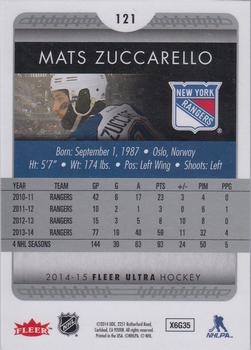 2014-15 Ultra #121b Mats Zuccarello Back