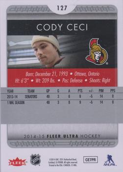 2014-15 Ultra #127b Cody Ceci Back