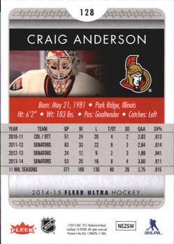 2014-15 Ultra #128b Craig Anderson Back