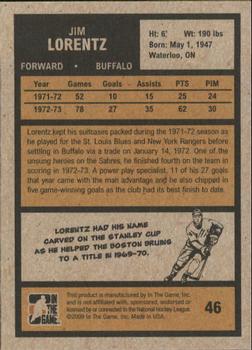 2009-10 In The Game 1972 The Year In Hockey #46 Jim Lorentz Back