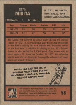 2009-10 In The Game 1972 The Year In Hockey #58 Stan Mikita Back