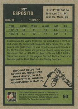 2009-10 In The Game 1972 The Year In Hockey #60 Tony Esposito Back