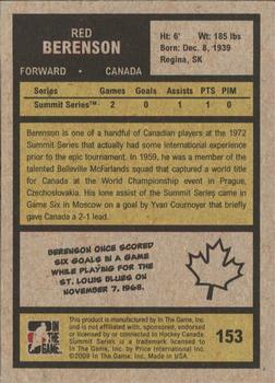 2009-10 In The Game 1972 The Year In Hockey #153 Red Berenson Back