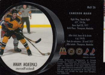 1998-99 Upper Deck Ice McDonald's #McD 26 Cameron Mann Back