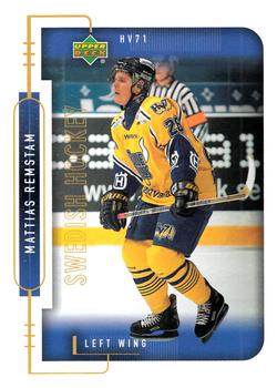 1999-00 Upper Deck Swedish Hockey League #100 Mattias Remstam Front