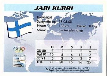 1994 Semic Jääkiekkokortit Keräilysarja (Finnish) #24 Jari Kurri Back