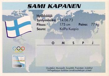 1994 Semic Jääkiekkokortit Keräilysarja (Finnish) #39 Sami Kapanen Back