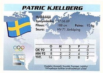1994 Semic Jääkiekkokortit Keräilysarja (Finnish) #78 Patric Kjellberg Back
