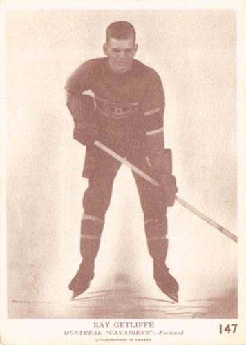 1940-41 O-Pee-Chee (V301-2) #147 Ray Getliffe Front