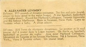 1933-34 British Consols (V129) #9 Alex Levinsky Back