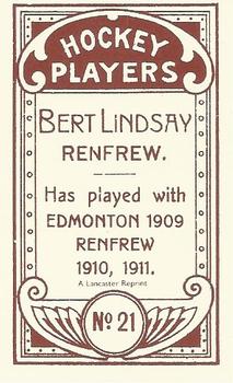 1991 Reprint 1911 C-55 #21 Bert Lindsay Back