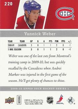2009-10 Upper Deck #220 Yannick Weber Back