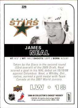 2008-09 Collector's Choice - Choice Reserve #229 James Neal Back