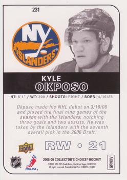 2008-09 Collector's Choice - Choice Reserve #231 Kyle Okposo Back