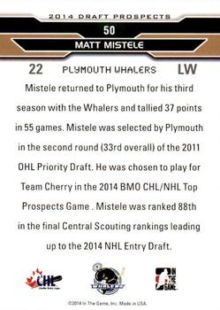 2014 In The Game Draft Prospects - Bronze #50 Matt Mistele Back