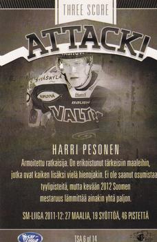 2012-13 Cardset Finland - Three Score Attack #TSA 6 Harri Pesonen Back