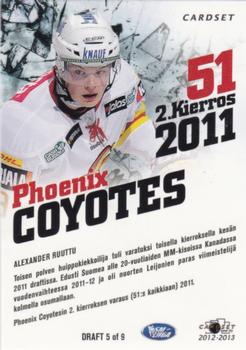 2012-13 Cardset Finland - Draft #DRAFT 5 Alexander Ruuttu Back