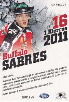 2012-13 Cardset Finland - Draft #DRAFT 9 Joel Armia Back