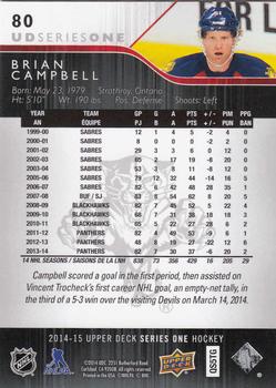 2014-15 Upper Deck #80 Brian Campbell Back