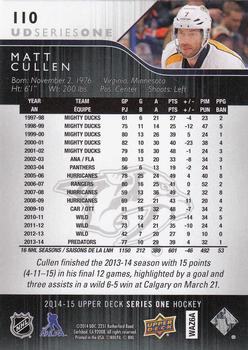 2014-15 Upper Deck #110 Matt Cullen Back