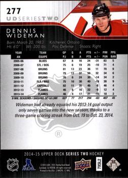 2014-15 Upper Deck #277 Dennis Wideman Back