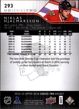 2014-15 Upper Deck #293 Niklas Hjalmarsson Back