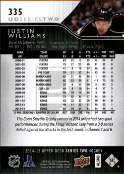 2014-15 Upper Deck #335 Justin Williams Back
