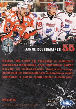 2010-11 Cardset Finland - Heavy Hitters #HH4 Janne Kolehmainen Back