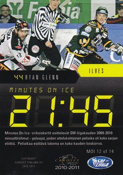 2010-11 Cardset Finland - Minutes on Ice #MOI12 Ryan Glenn Back