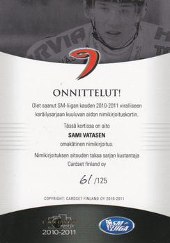 2010-11 Cardset Finland - Signature #NNO Sami Vatanen Back