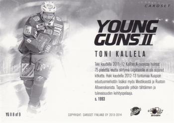 2013-14 Cardset Finland - Young Guns (Series 2) #YG2 8 Toni Kallela Back
