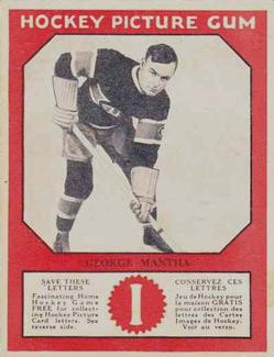 1933-34 Canadian Gum (V252) #NNO Georges Mantha Front