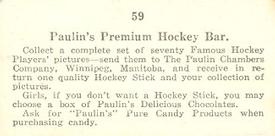 1924-26 Paulin Chambers (V128-1) #59 Frank Hacquoil Back