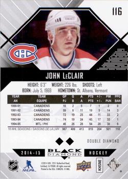 2014-15 Upper Deck Black Diamond #116 John LeClair Back