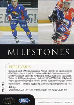 2009-10 Cardset Finland - Milestones #MS6 Petri Varis Back
