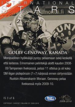 2009-10 Cardset Finland - International Stars #IS3 Colby Genoway Back
