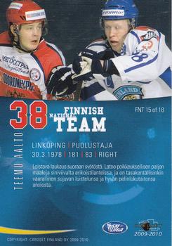 2009-10 Cardset Finland - Finnish National Team #FNT15 Teemu Aalto Back