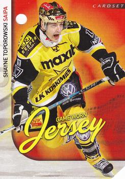 2009-10 Cardset Finland - Game Worn Jersey Redemptions #NNO Shayne Toporowski Front