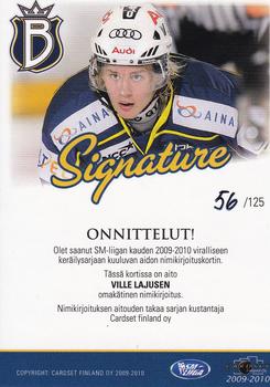 2009-10 Cardset Finland - Signature #NNO Ville Lajunen Back