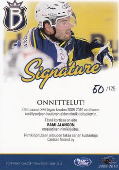 2009-10 Cardset Finland - Signature #NNO Rami Alanko Back