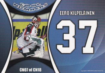 2008-09 Cardset Finland - Cool Numbers Blue #CN07 Eero Kilpeläinen Back