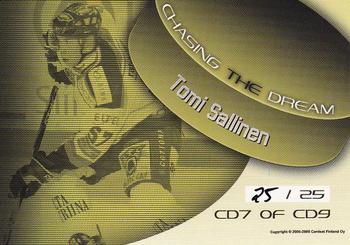 2008-09 Cardset Finland - Chasing the Dream Gold #CD7 Tomi Sallinen Back