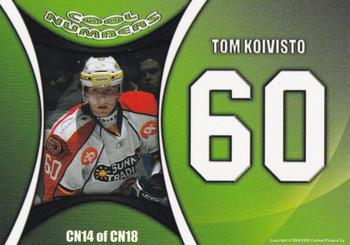 2008-09 Cardset Finland - Cool Numbers Green #CN14 Tom Koivisto Back