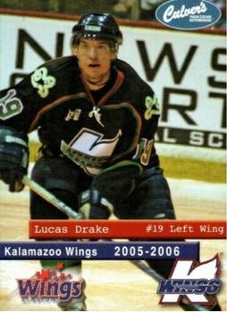 2005-06 Culver's Kalamazoo Wings (UHL) #NNO Lucas Drake Front