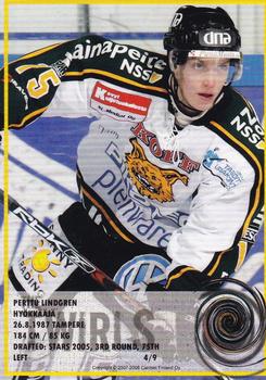 2007-08 Cardset Finland - Twirls #4 Perttu Lindgren Back