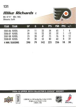 2009-10 Collector's Choice #131 Mike Richards Back