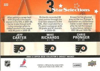 2009-10 Collector's Choice #222 Chris Pronger / Jeff Carter / Mike Richards Back